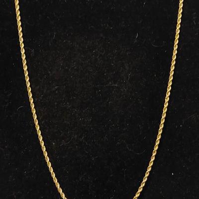 Solid 14k Yellow Gold Filled Rope Chain Necklace