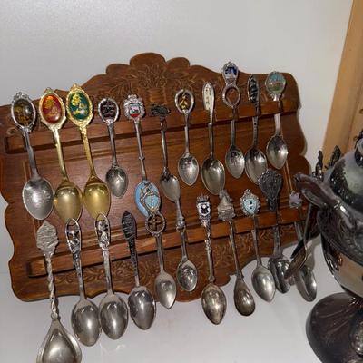 Sale Photo Thumbnail #886: Collector spoons and displays