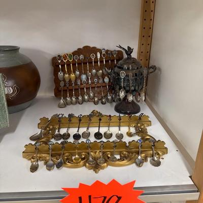 Sale Photo Thumbnail #883: Collector spoons and displays