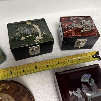 Nice lot of clean Asian Style Jewelry & Trinket Boxes