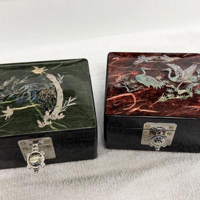 Nice lot of clean Asian Style Jewelry & Trinket Boxes