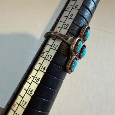 Sterling Jewelry Lot Class Ring Turqoise +++