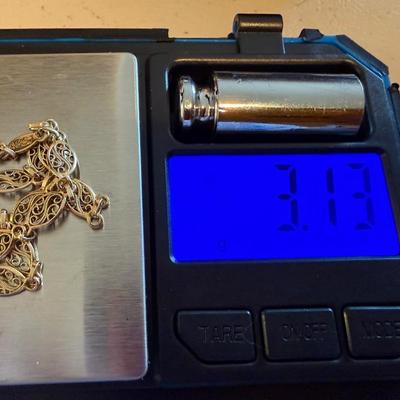 8” 14k Yellow Gold Filigree Bracelet Made in Italy 3 grams