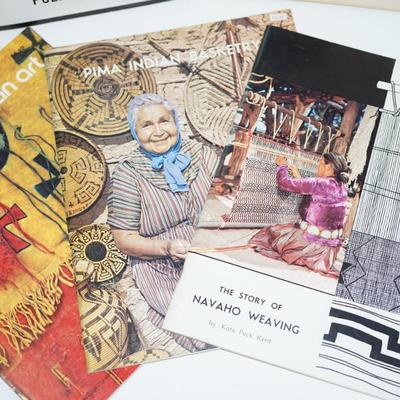 Sale Photo Thumbnail #317: If you collect Native American crafts - these reference books will be of interest to you
Colorado /New Mexico Pueblo Crafts Softcover 145 pages 
The story of Navajo weaving  48 pages soft cover 
Pima Indian Baskets soft cover 40 pages 
American Indian Art