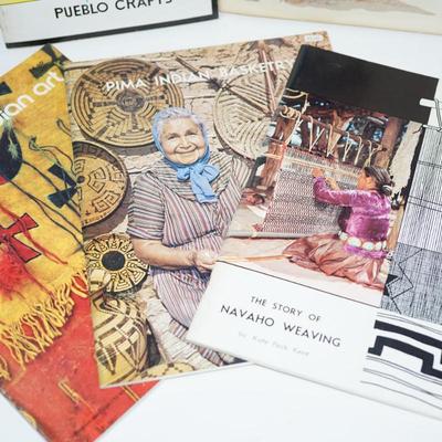 Sale Photo Thumbnail #315: If you collect Native American crafts - these reference books will be of interest to you
Colorado /New Mexico Pueblo Crafts Softcover 145 pages 
The story of Navajo weaving  48 pages soft cover 
Pima Indian Baskets soft cover 40 pages 
American Indian Art