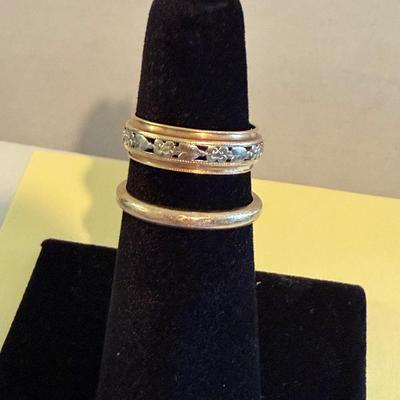 14k Yellow Gold Bands 4.4 grams Size 5&6