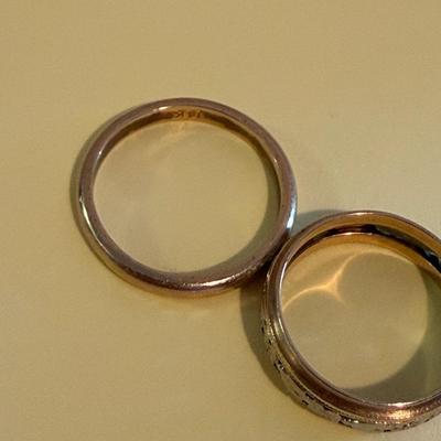 14k Yellow Gold Bands 4.4 grams Size 5&6