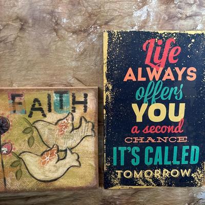 Sale Photo Thumbnail #696: Faith 16 x 16. Life 16 x 23 1/2.