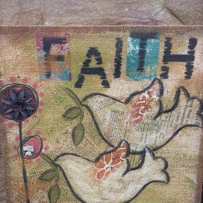 Sale Photo Thumbnail #697: Faith 16 x 16. Life 16 x 23 1/2.