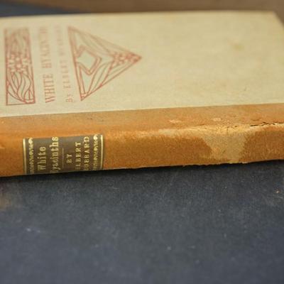 Sale Photo Thumbnail #319: The pages are of thick paper, rough edges , Hard cover with leather spine is very worn and is seperating from the book) most on the lower half , You could put glue on the binding to temporary repair. 
The pages in the inside of the book are bound well and