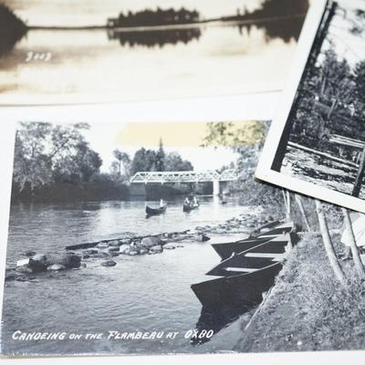 Sale Photo Thumbnail #339: six photo cards from the 1940's vilas and oneida county
two are postmarked the rest were unused. 
condition. One has old tape on the top and one has the post mark stamp that shows through . The rest appear to be goodl