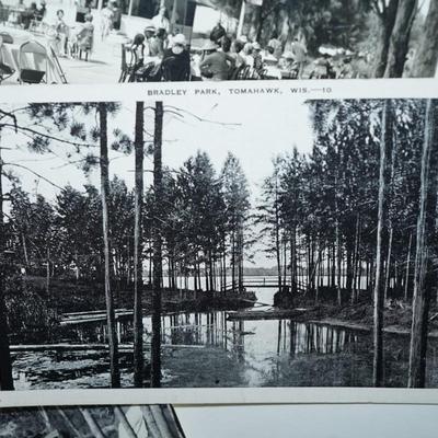 Sale Photo Thumbnail #341: six photo cards from the 1940's vilas and oneida county
two are postmarked the rest were unused. 
condition. One has old tape on the top and one has the post mark stamp that shows through . The rest appear to be goodl