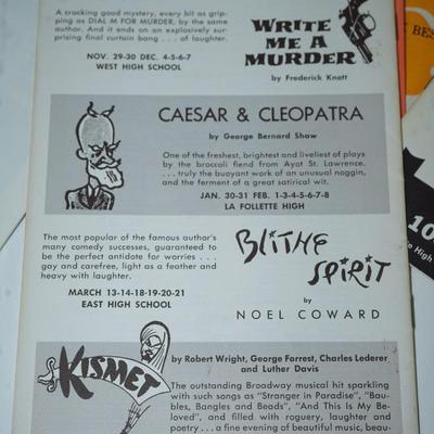 Sale Photo Thumbnail #355: thirteen original playbills from the Madison Theater Guild during the 1960's
The playbills are in very good condition and have the actors listed along with crews and credits. 
Advertising in the playbills are of fun interest alsol
Madison.\, WI history