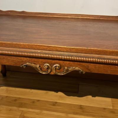 French Provincial Louis XV Style Coffee Table - Walnut, Cabriole Legs