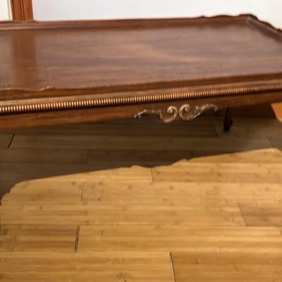 French Provincial Louis XV Style Coffee Table - Walnut, Cabriole Legs