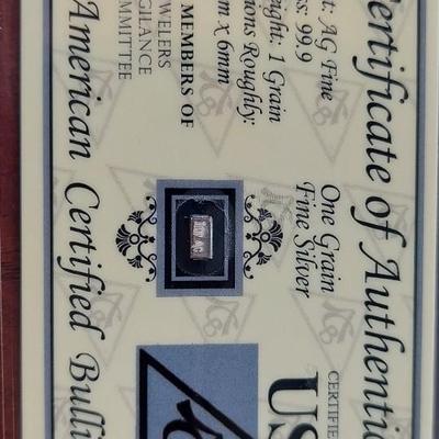 One grain USA fine silver 99.9