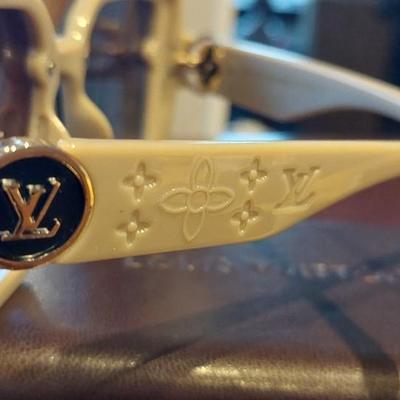 Louis Vuitton oversized square sunglasses with gold-tone LV hardware