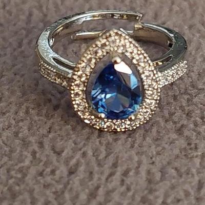 Fashion Ring Blue Tear
