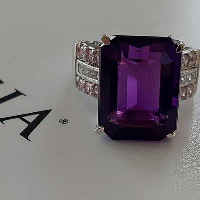 GIA CERTIFIED LAB GROWN AMETHYST RING