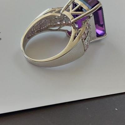 GIA CERTIFIED LAB GROWN AMETHYST RING