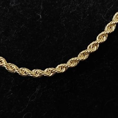 14kt Gold Filled Rope Necklace 18"