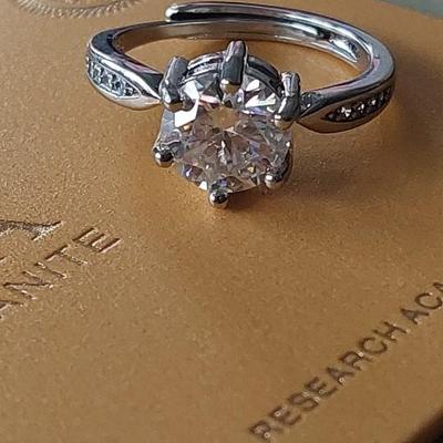 GRA CERTIFIED MOISSANITE RING 2 ct