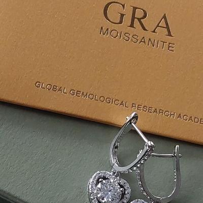GRA CERTIFIED MOISSANITE EARRINGS 1ct