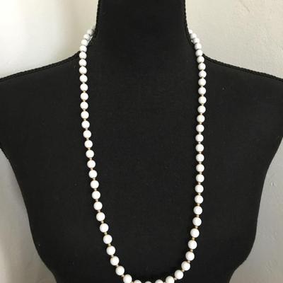 Vintage Monet, white and gold bead necklace