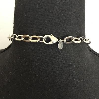 Beautiful very nice silver toned stainless steel cross rhinestone long statement necklace