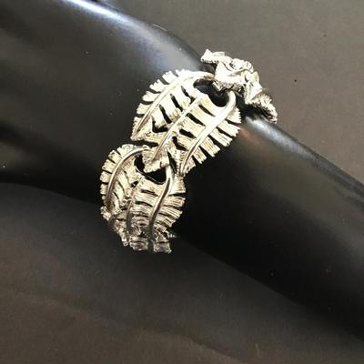 Sale Photo Thumbnail #43: Beautiful vintage, silver tone, fashion, statement bracelet. Please see attached photos.