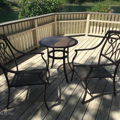Patio chairs w/side table