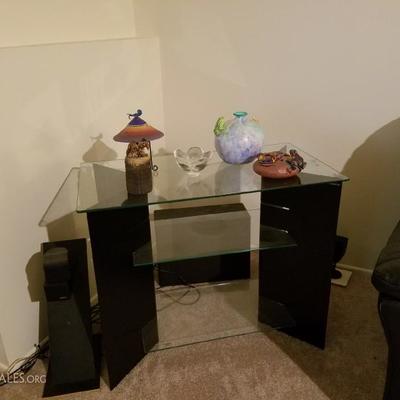 Side Table Shelf and Bose speakers