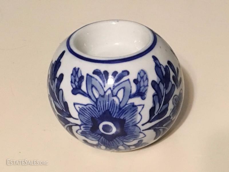 Blue and White Votive Candle Holder
