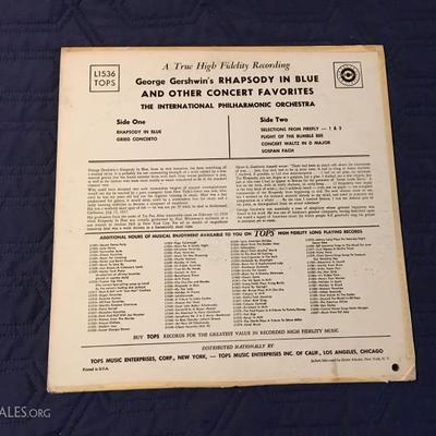 "Rhapsody in Blue" The International Philharmonic" Record (33)