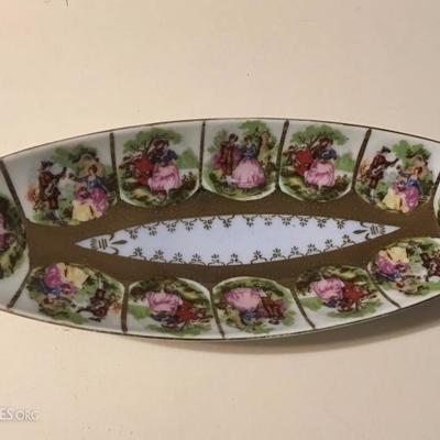Royal Vienna Porcelain Courting Couple Relish Celery Candy Dish 55 1102