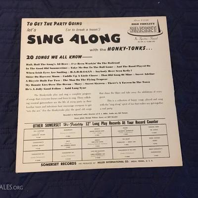 "Sing Along With the Honky Tonks" Honky Tonks, Record (33) 