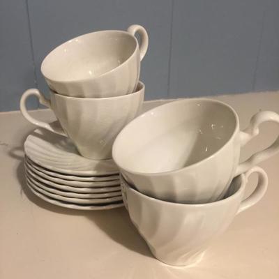 Johnson Bros. White cup and saucer sets