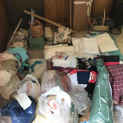 Lot 10 - Large Lot of Craft Supplies and Fabric