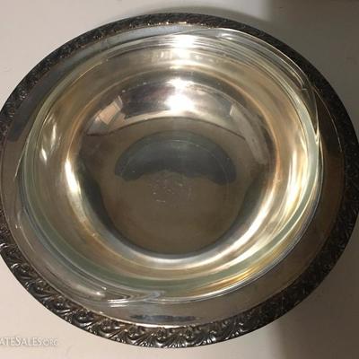 Silver Plated Bowl Serving Set with Pyrex