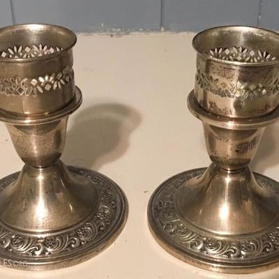 Silver and Glass Candle Holders