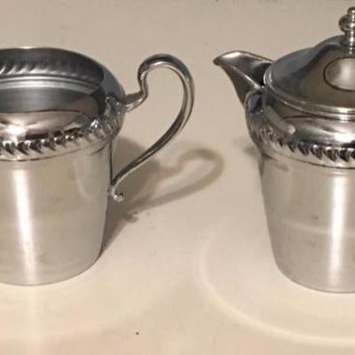 Chromium Silver Creamer and Sugar Set