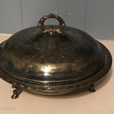 Silver Plated Bowl Serving Set with Pyrex