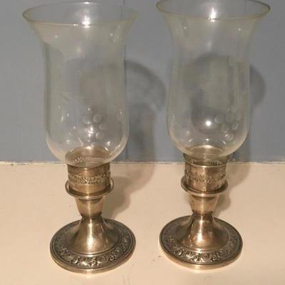 Silver and Glass Candle Holders