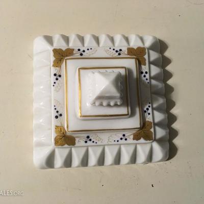Hand Painted Westmoreland Milk Glass Candy Dish