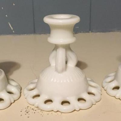 Milk Glass Candle Holders