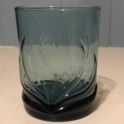 Blue Glass Candle Holder