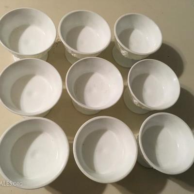Set of 9 Milk Glass Sherbet/Ice Cream Dishes