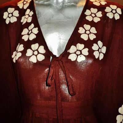 Vtg 1960's Batik Caftan/dress Rare exclusive design Singapore