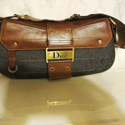 Christian Dior authentic leather/denim numbered  signed bag 