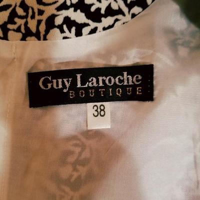 Vtg Guy Laroche boutique draped wrap crepe dress France